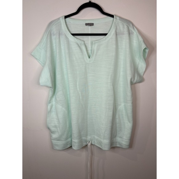 Talbots Tops - T By TALBOTS  Womens Size P2XL Top Blouse Shirt Light Green Cotton Blend NWOT